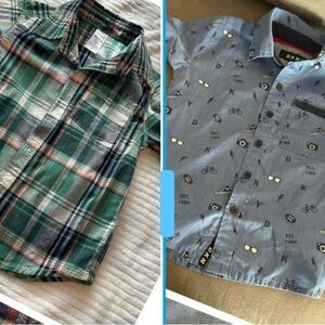 $10 2/15 DKNY  carters Boys Short Sleeve Button Up Top 2t lot of 2 0151
